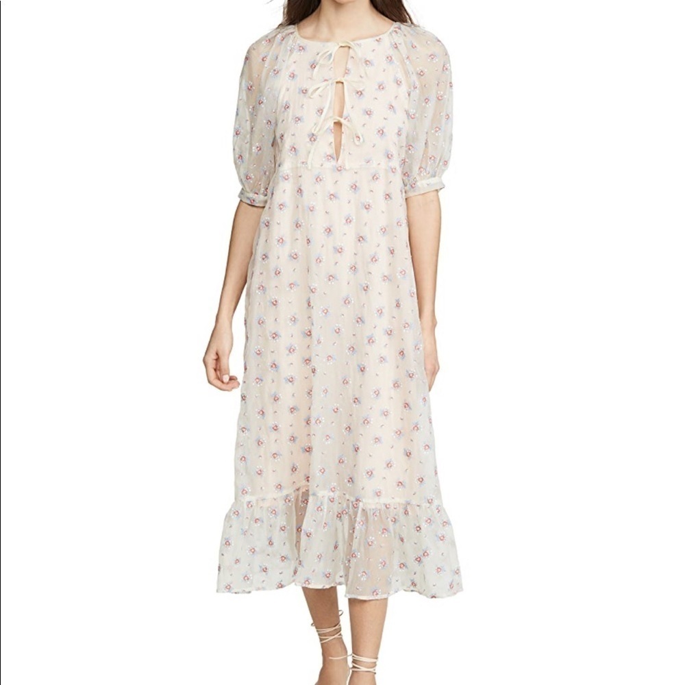 Capulet Izzy Sheer Rosebud Embroidery Dress